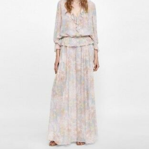 Zara Pants - 🍒NWT🍒 ZARA FLORAL PRINT PALAZZO TROUSERS